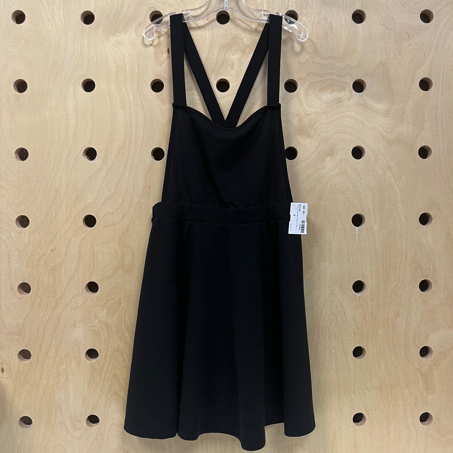 Black Cross Back Overall Skirt