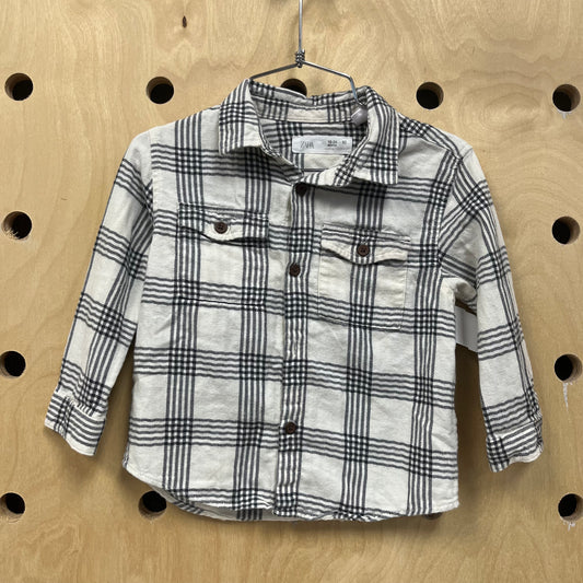 Cream & Grey Plaid Flannel