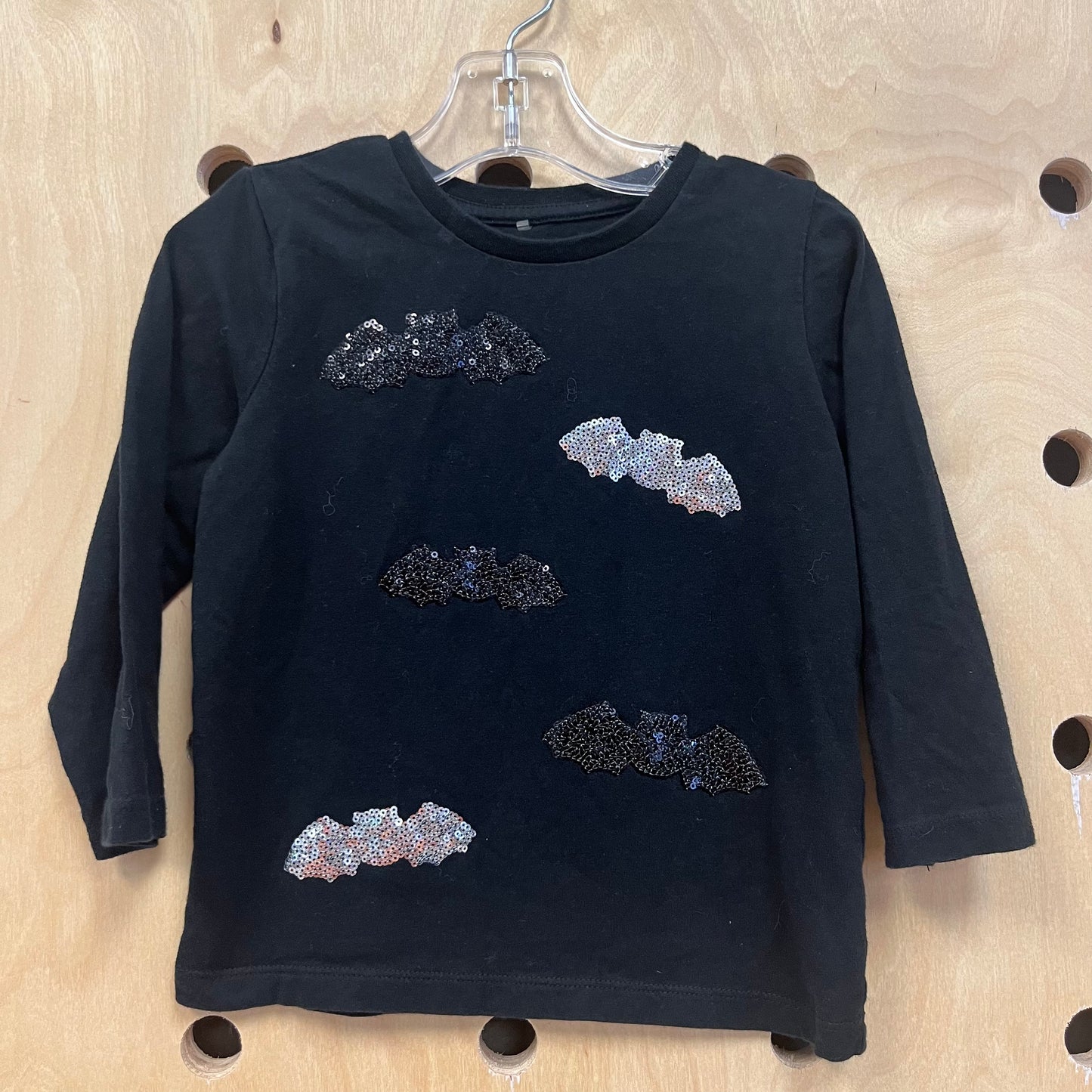 Black+Silver Sequin Bat Tee