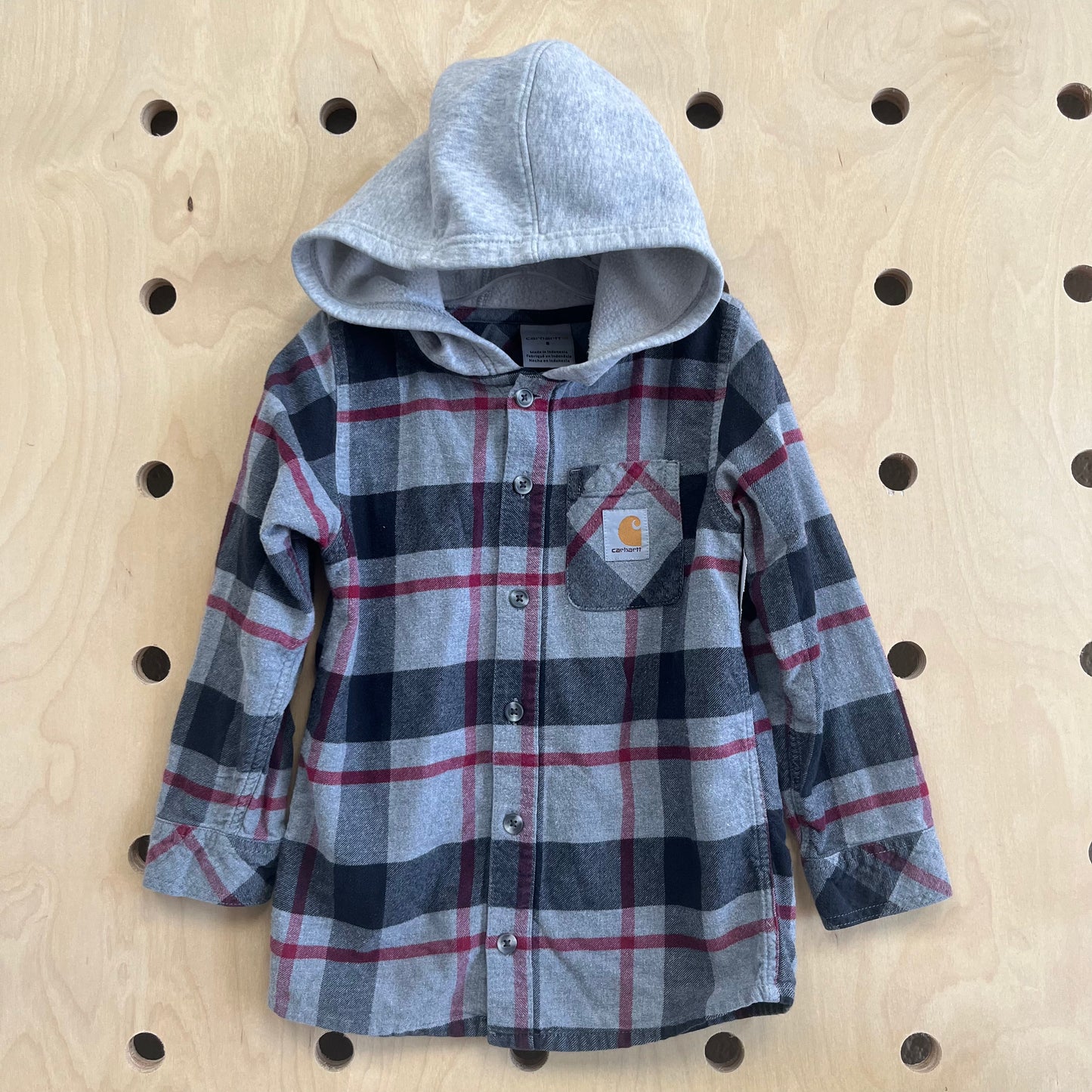 Red+Grey Hoodie Flannel