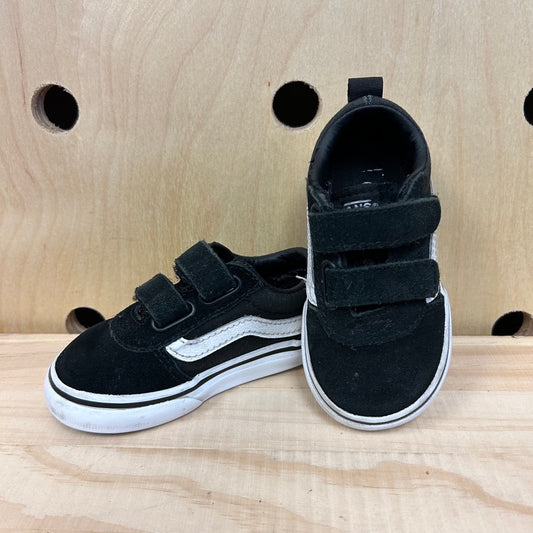 Black & White Velcro Low Tops