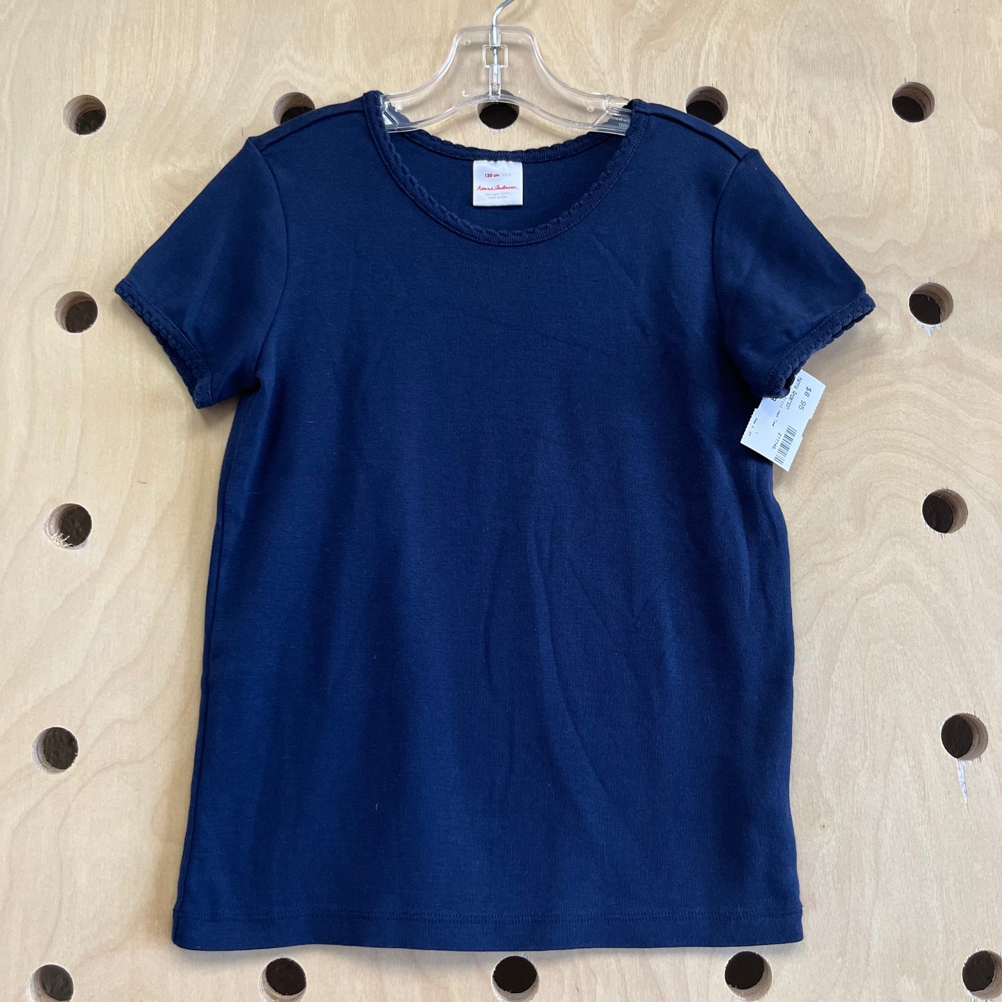 Navy Blue Frill Hem Tee