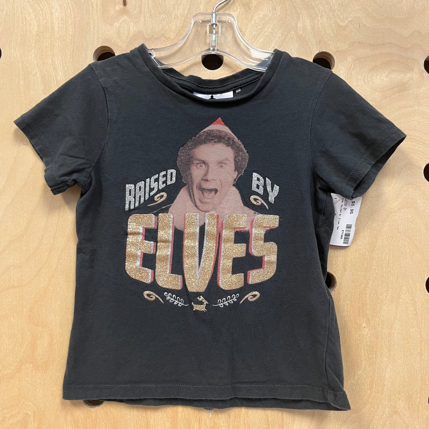 Grey Raised By Elves Tee