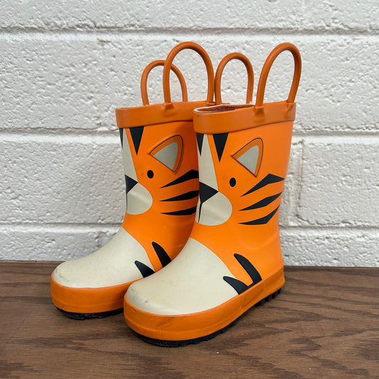 Orange Tiger Rain Boots