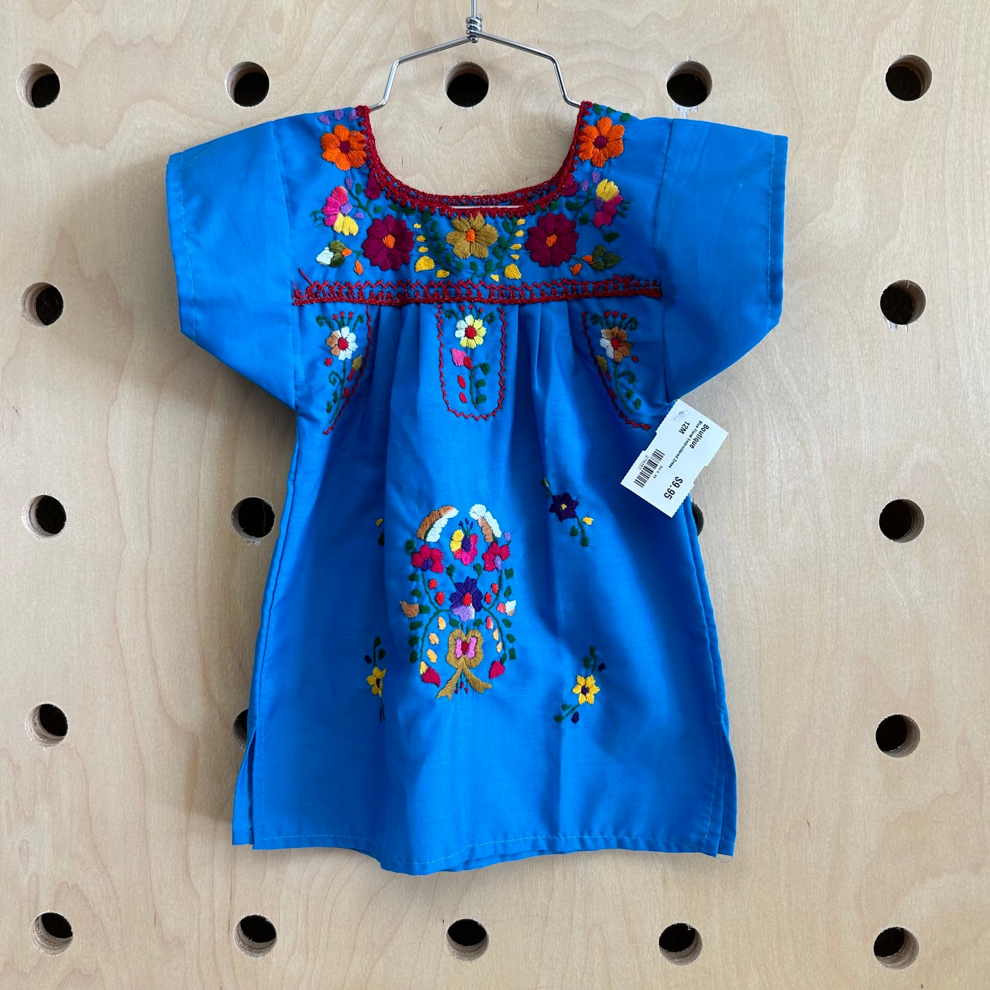 Blue Floral Embroidered Dress