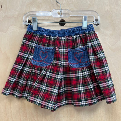 Denim Plaid Skirt