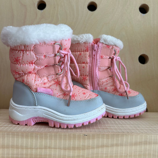 Pink & Grey Snow Boots