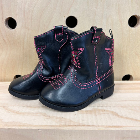 Black & Pink Cowgirl Boots
