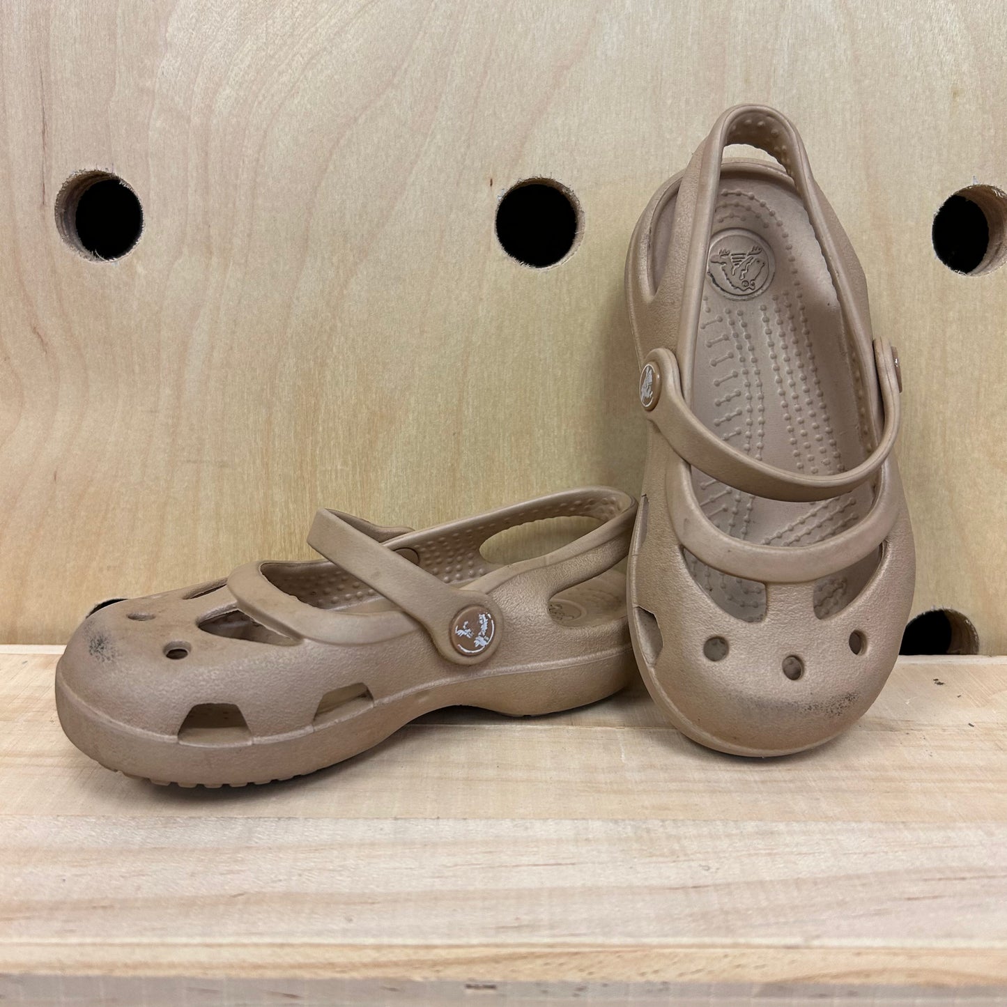 Beige Mary Janes Clogs