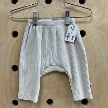 White Ribbed Soft Pants