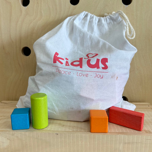 Bag of Colorful Wooden Blocks