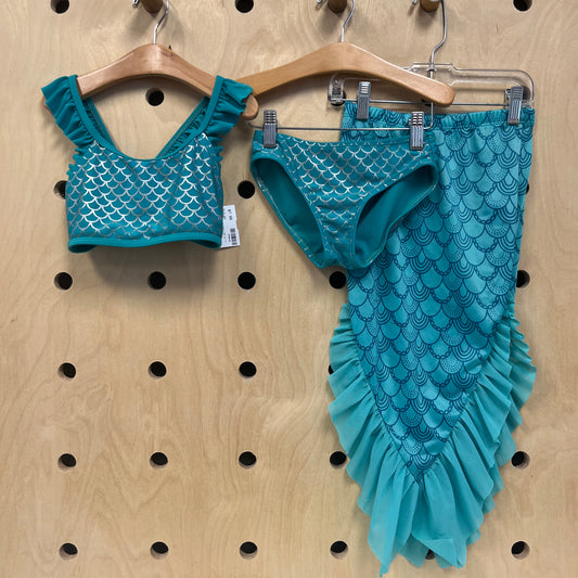 Blue Mermaid Swimsuit Set w/ Tail