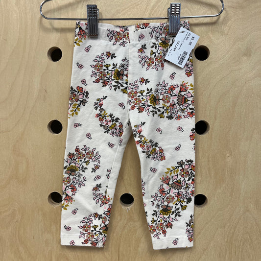 Cream Floral Leggings