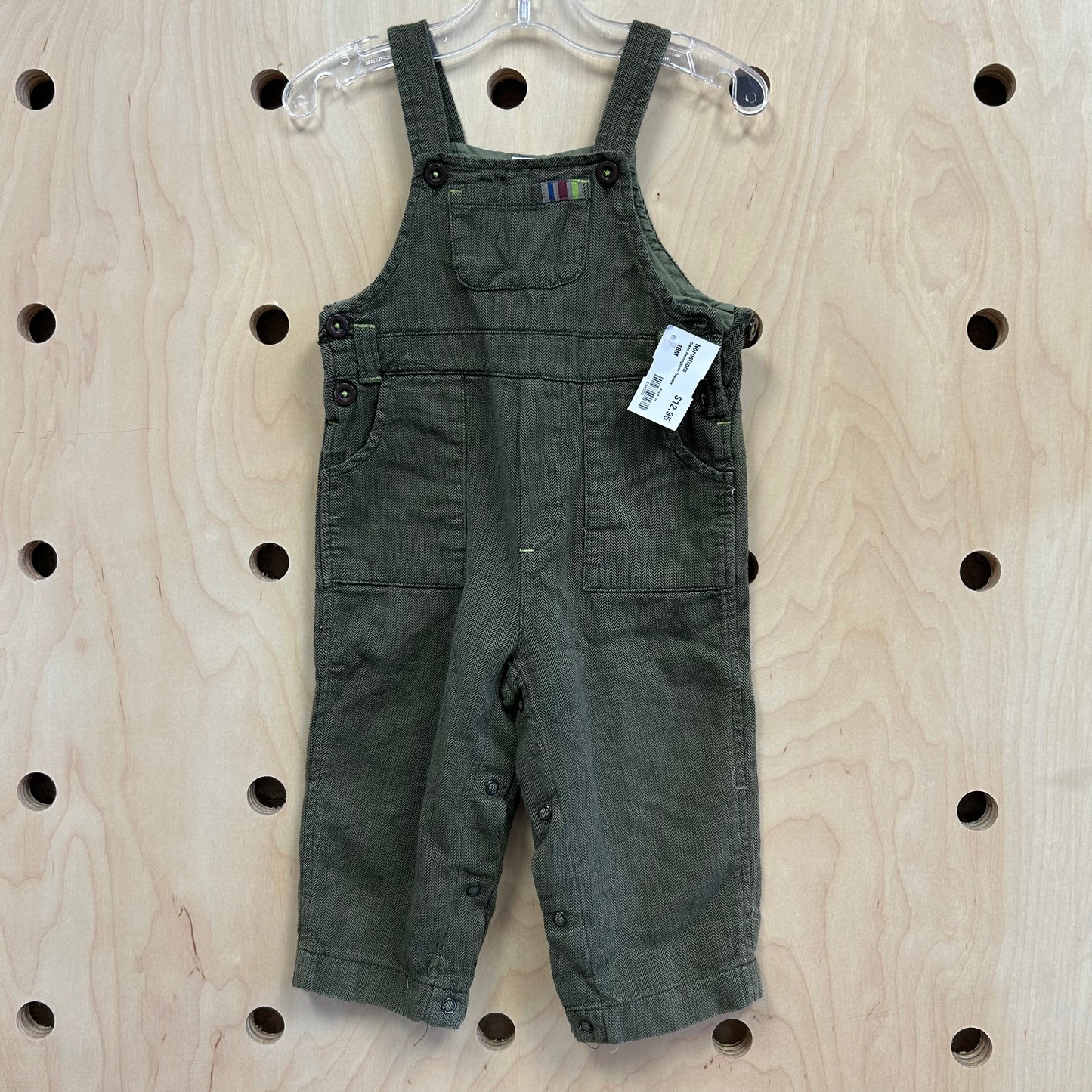 Green Herringbone Overalls