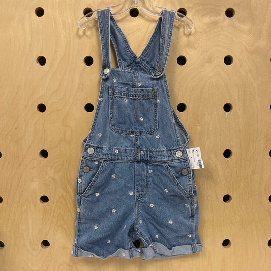 Denim Floral Shortalls