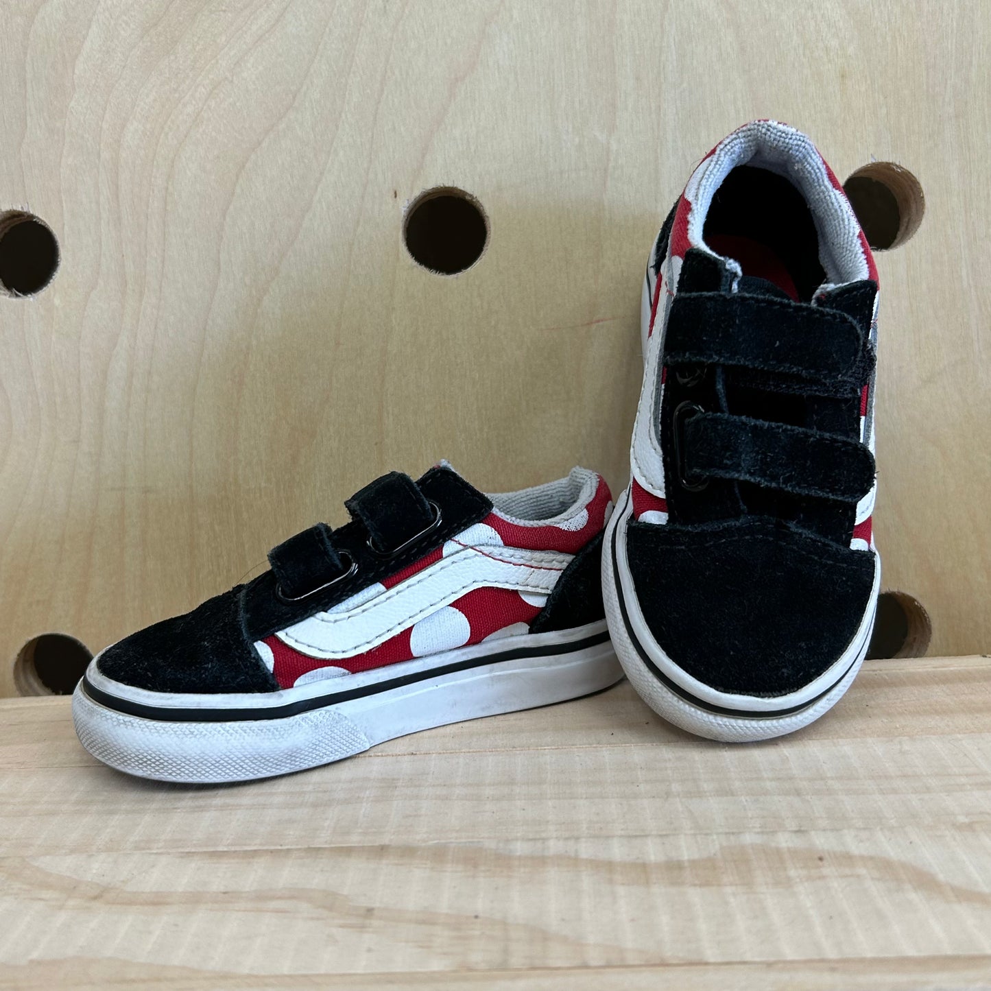 Black & Red Polka Dot Velcro Sneakers