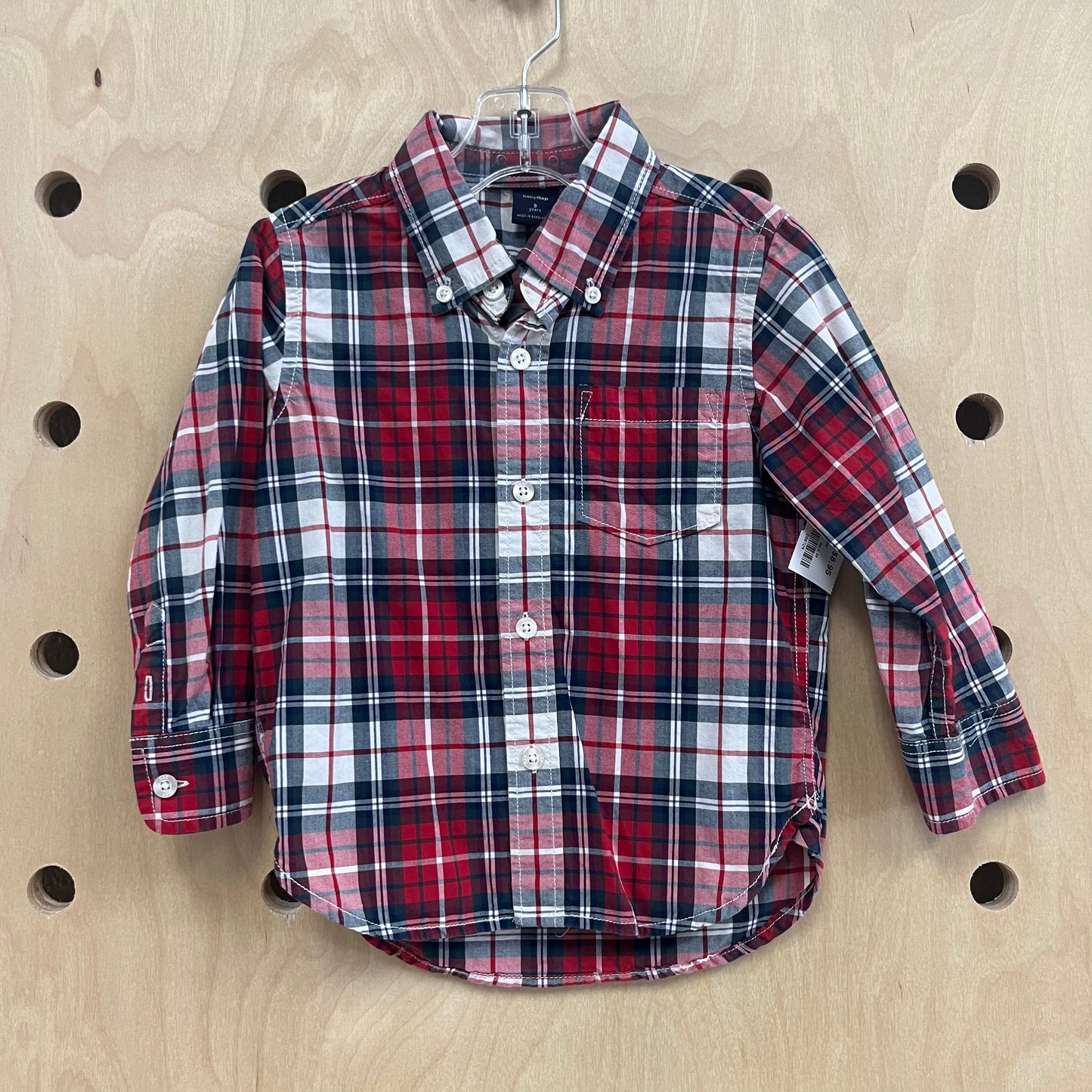 Red & Blue Plaid Button Up Shirt