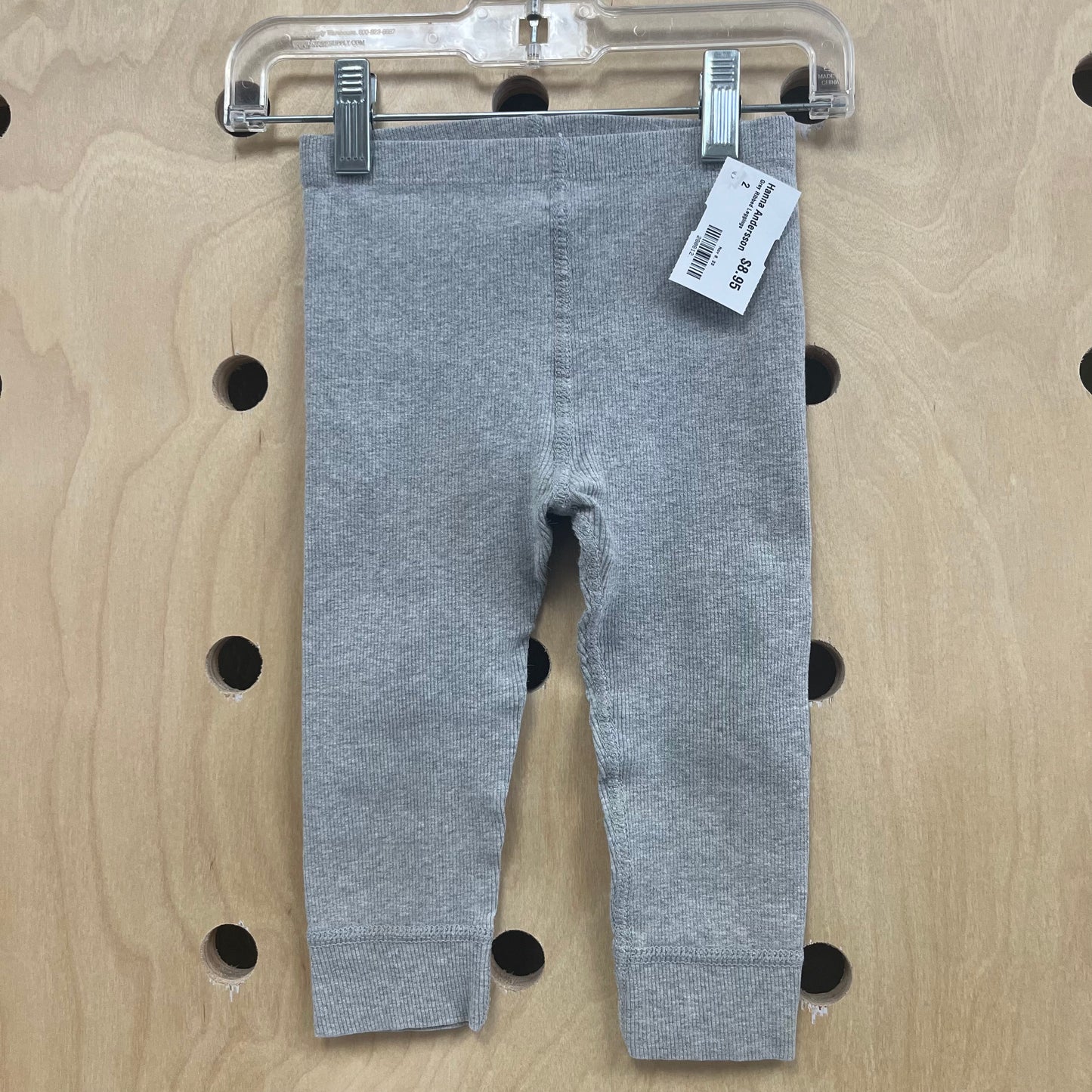 Grey Ribbed Leggings