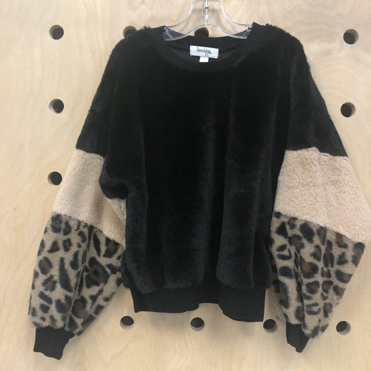 Black & Cheetah Faux Fur Sweater