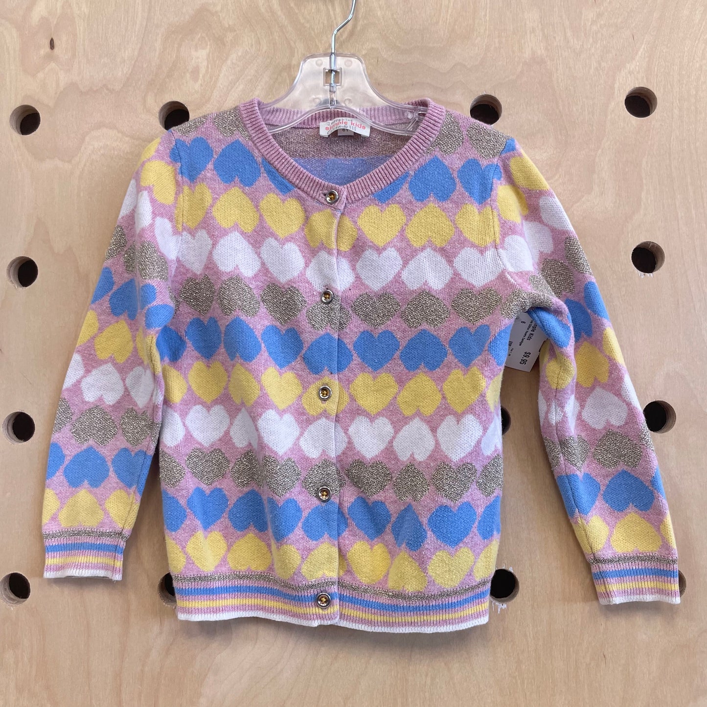Pink Glitter Hearts Cardigan