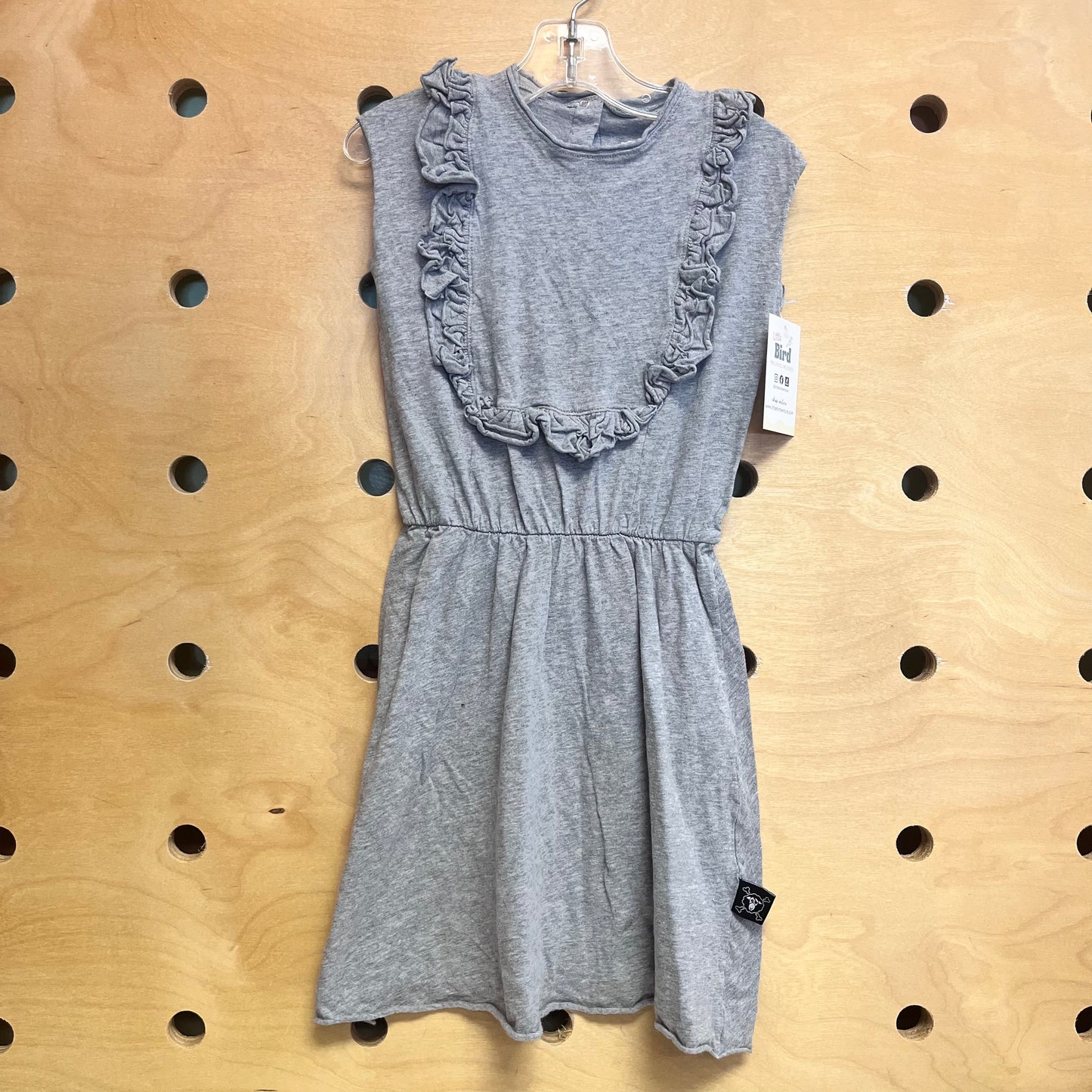 Grey Ruffle Chest Dress