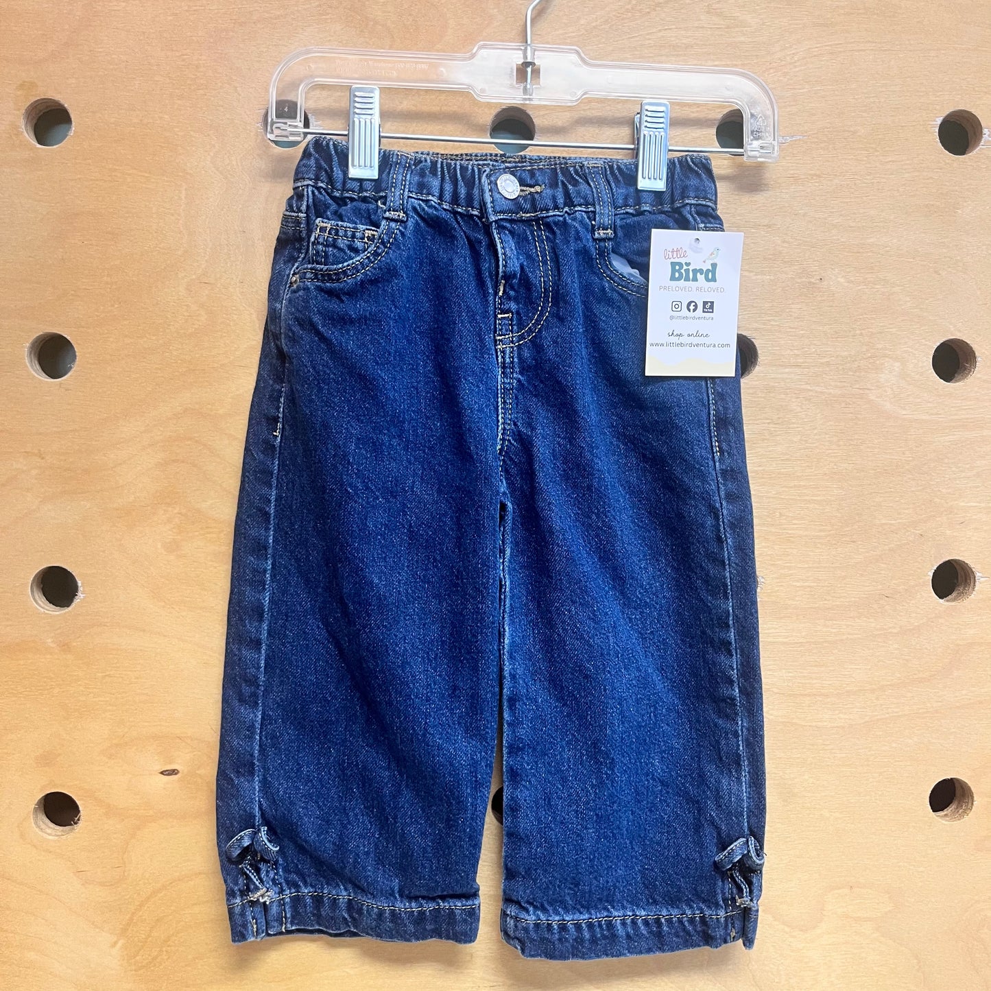 Wide Leg Bow Denim Pants