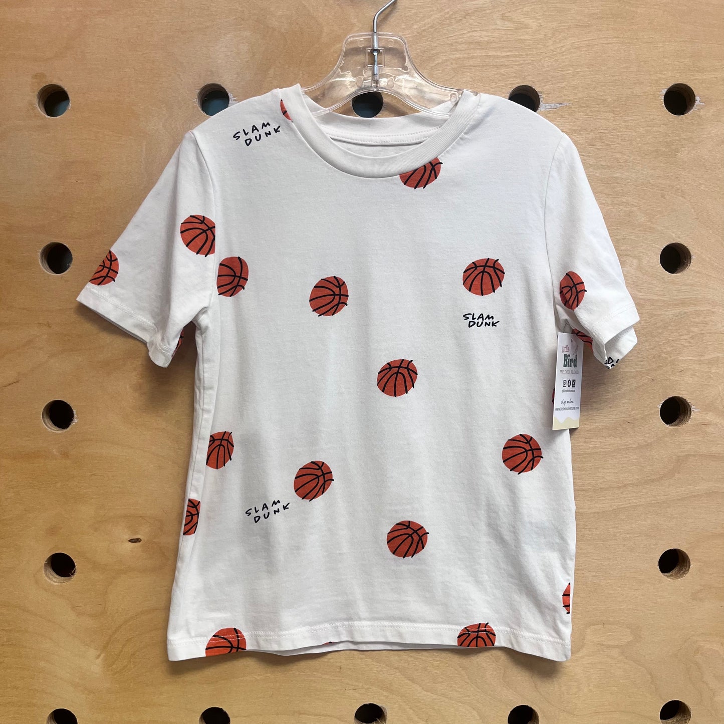 White Slam Dunk Basketballs Tee