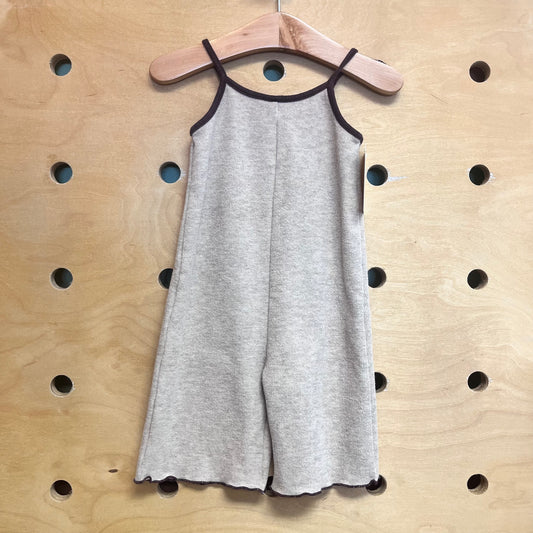 Cream/Brown Wide Leg Romper