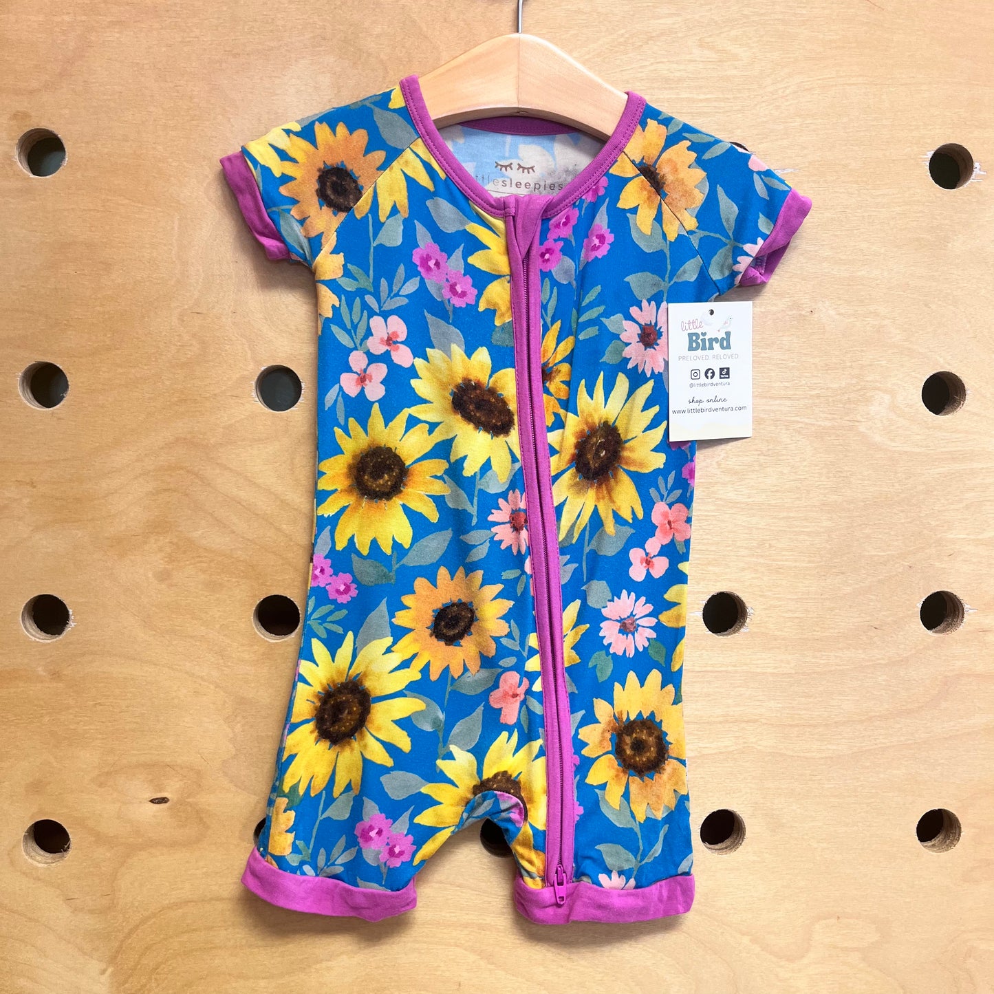 Blue Bamboo Sunflower Zippy