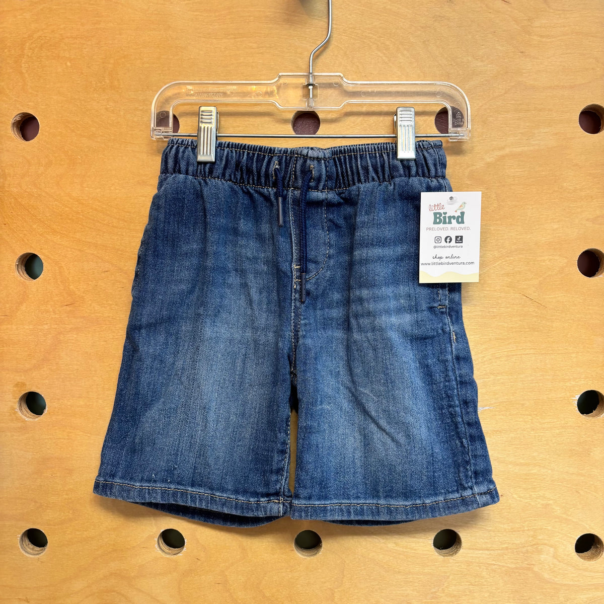 Drawstring Denim Shorts