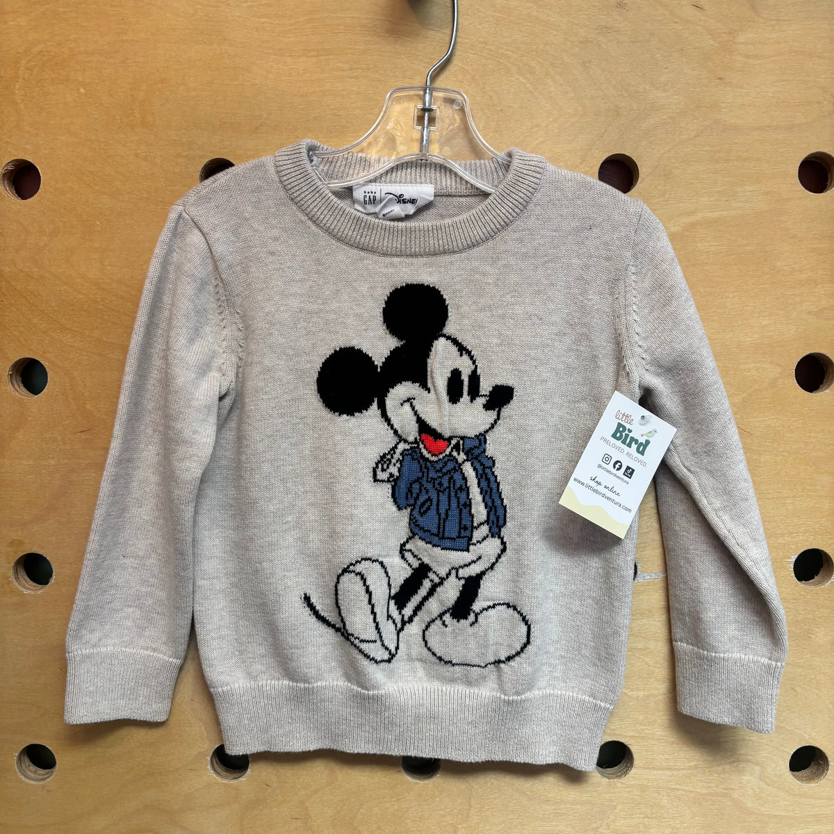 Cream Mickey Mouse Knit Sweater
