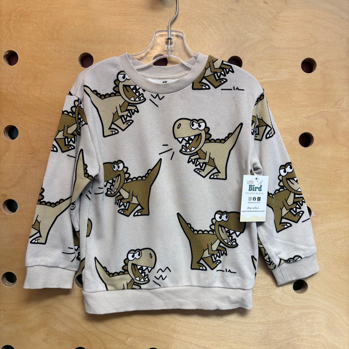 Cream/Green Dinos Pullover