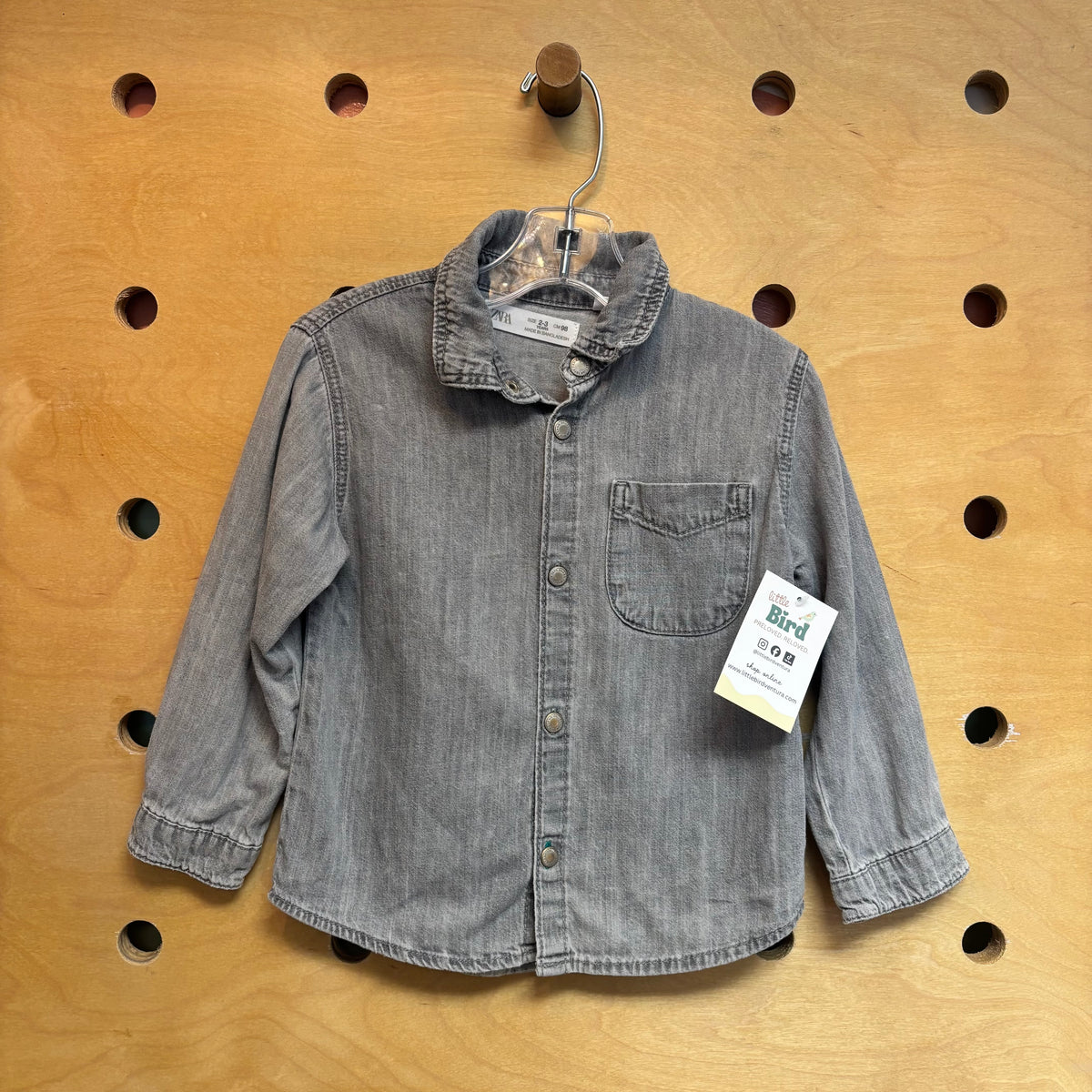 Grey Snap Flannel