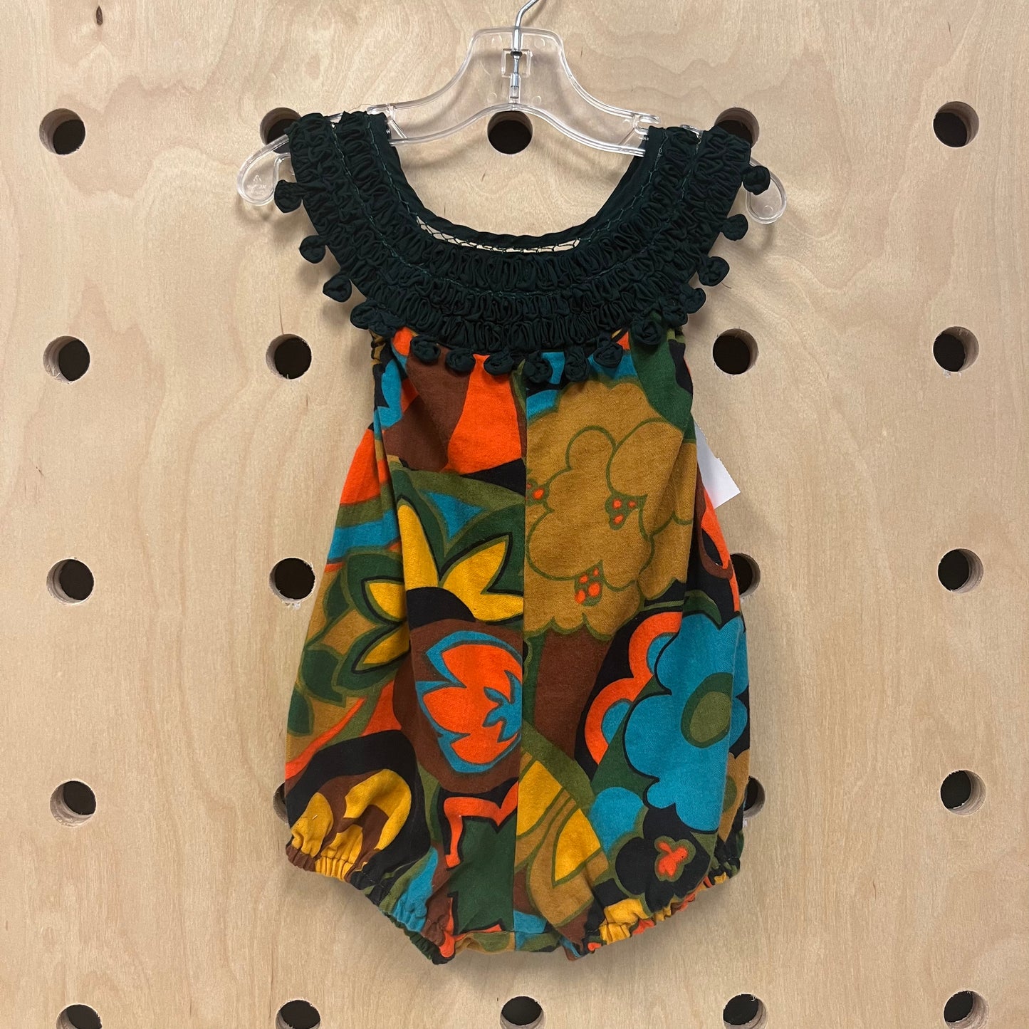 Retro Floral Halter Bubble Romper