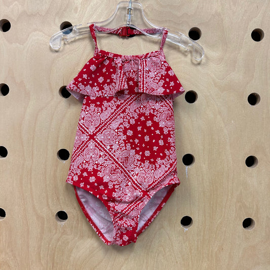 Red Paisley Swimsuit