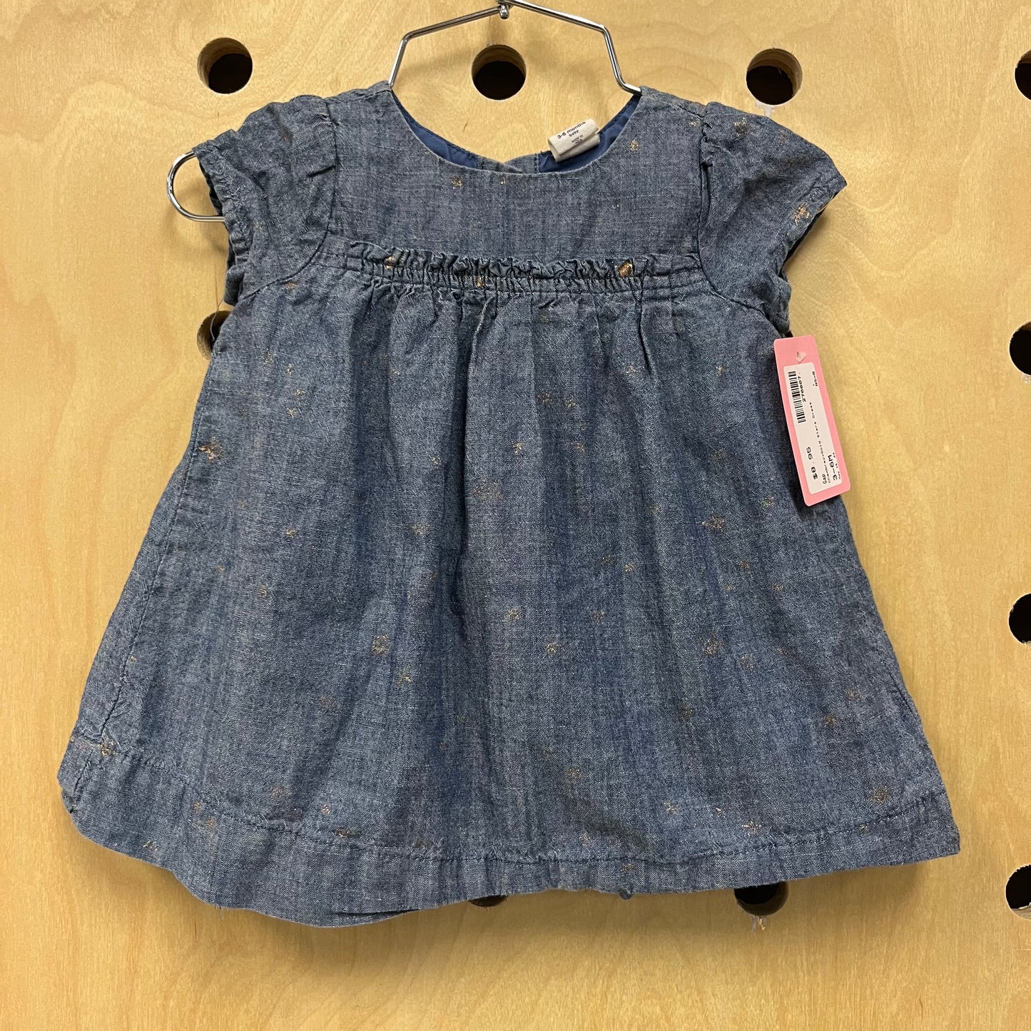 Chambray+Gold Stars Dress
