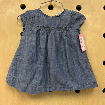 Chambray+Gold Stars Dress