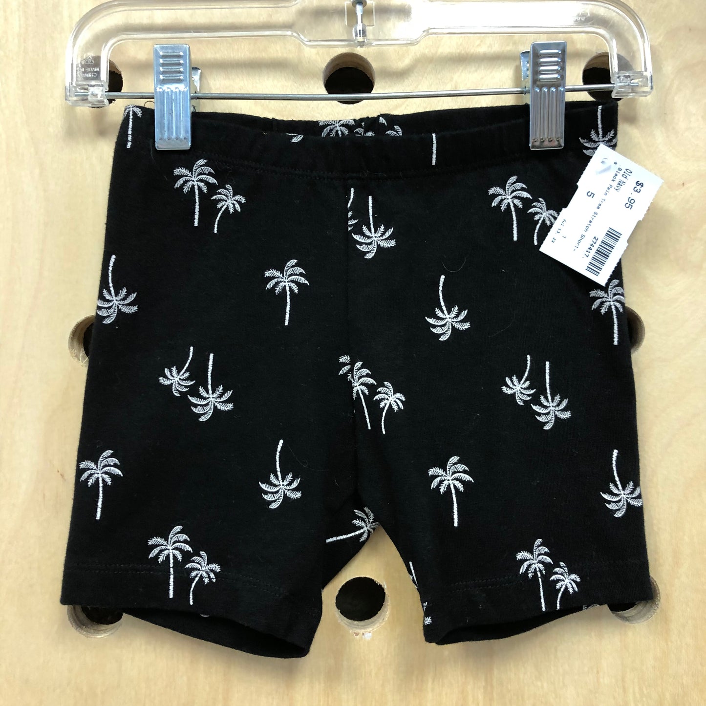 Black Palm Tree Stretch Shorts
