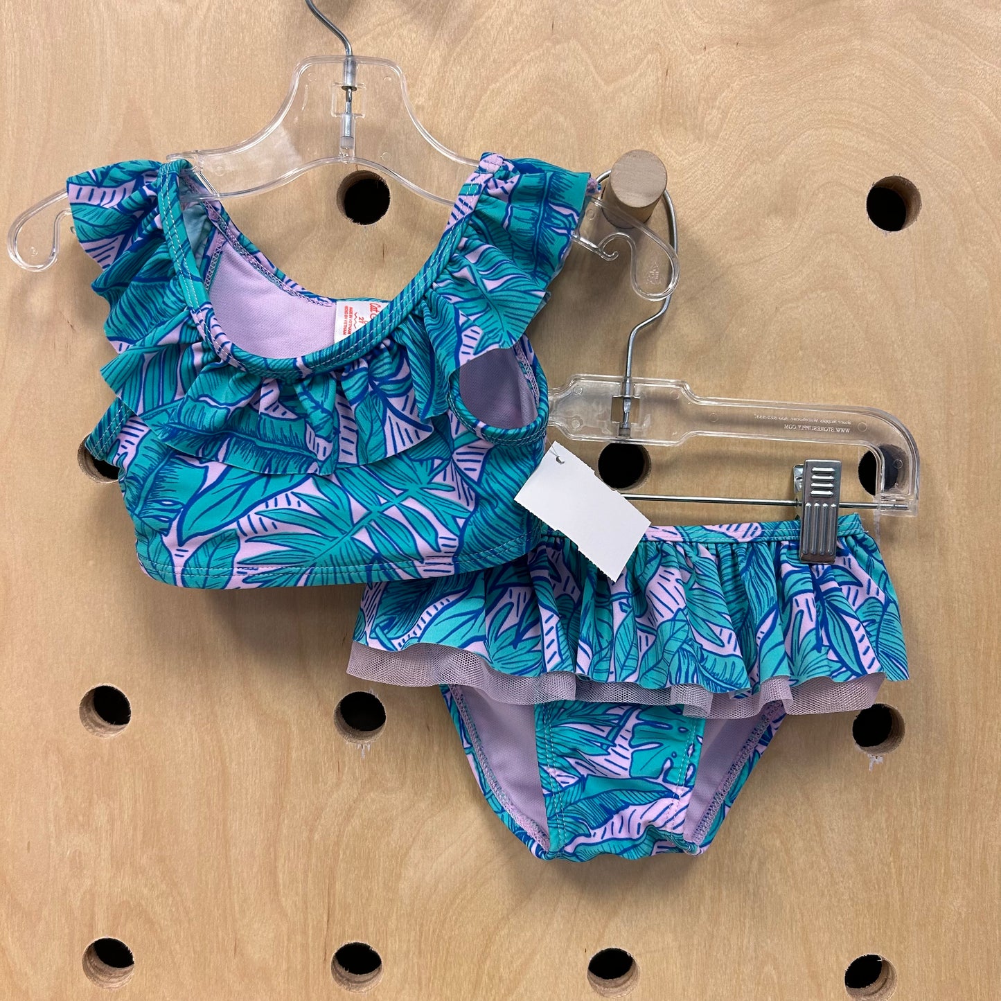 Blue & Lavender Leaf Swimsuit
