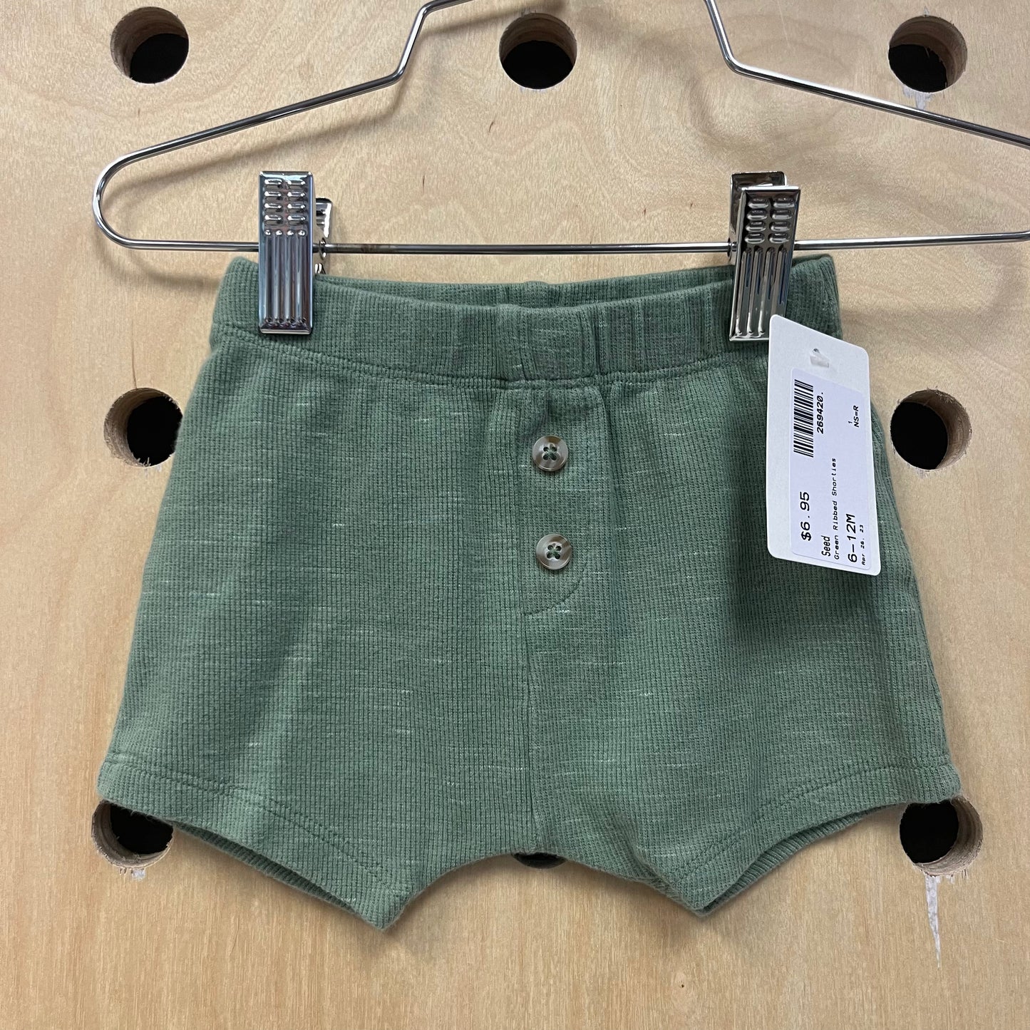 Green Ribbed Shorties