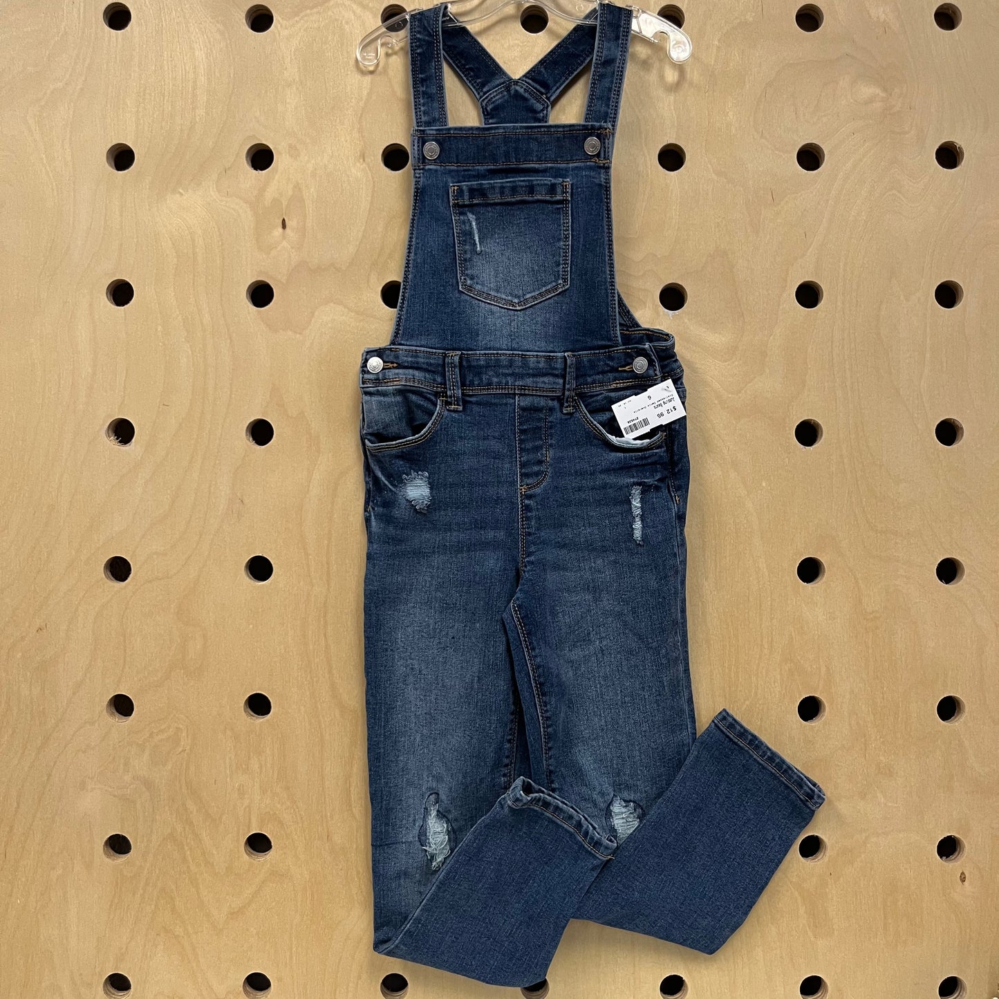 Distressed Denim Overalls