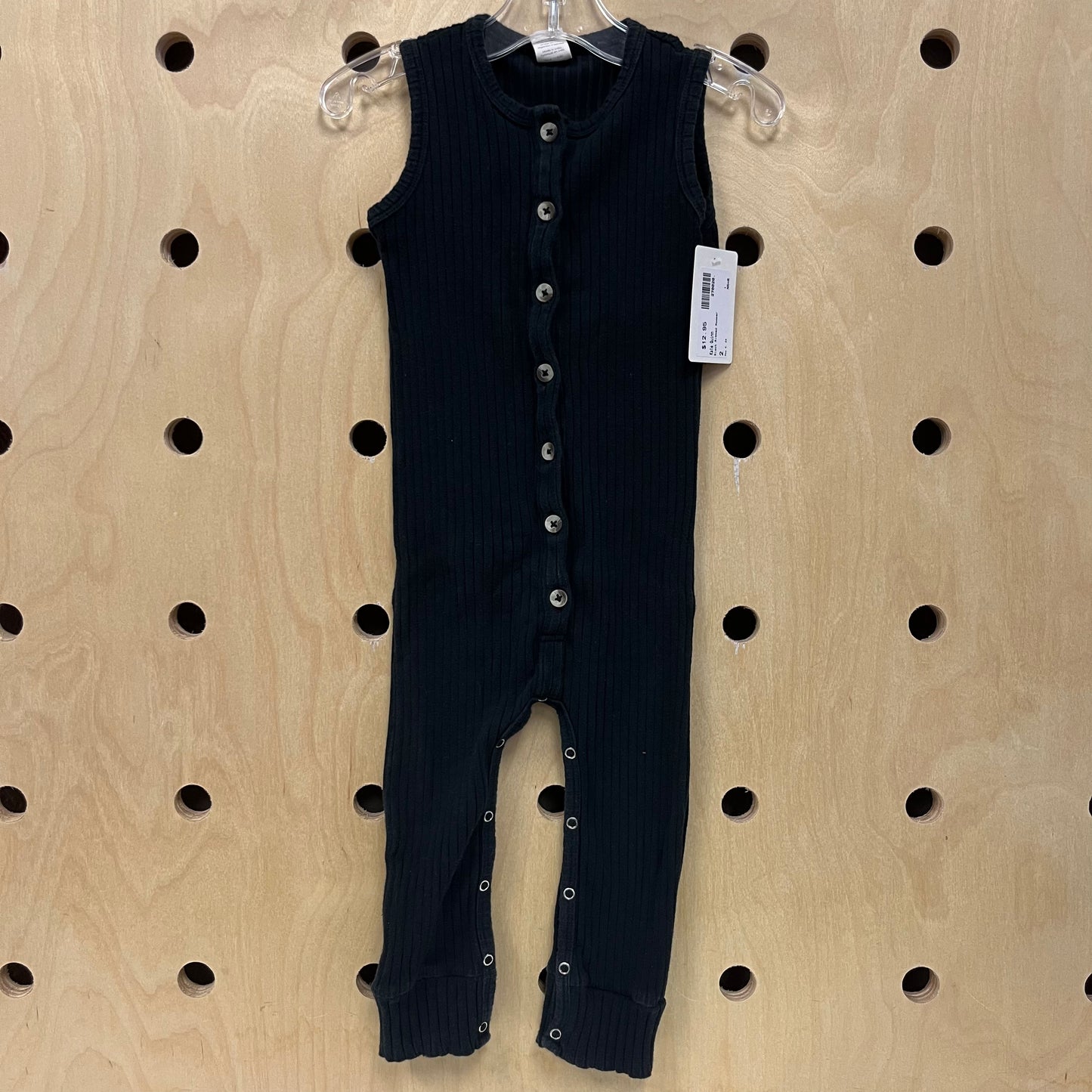 Black Ribbed Romper