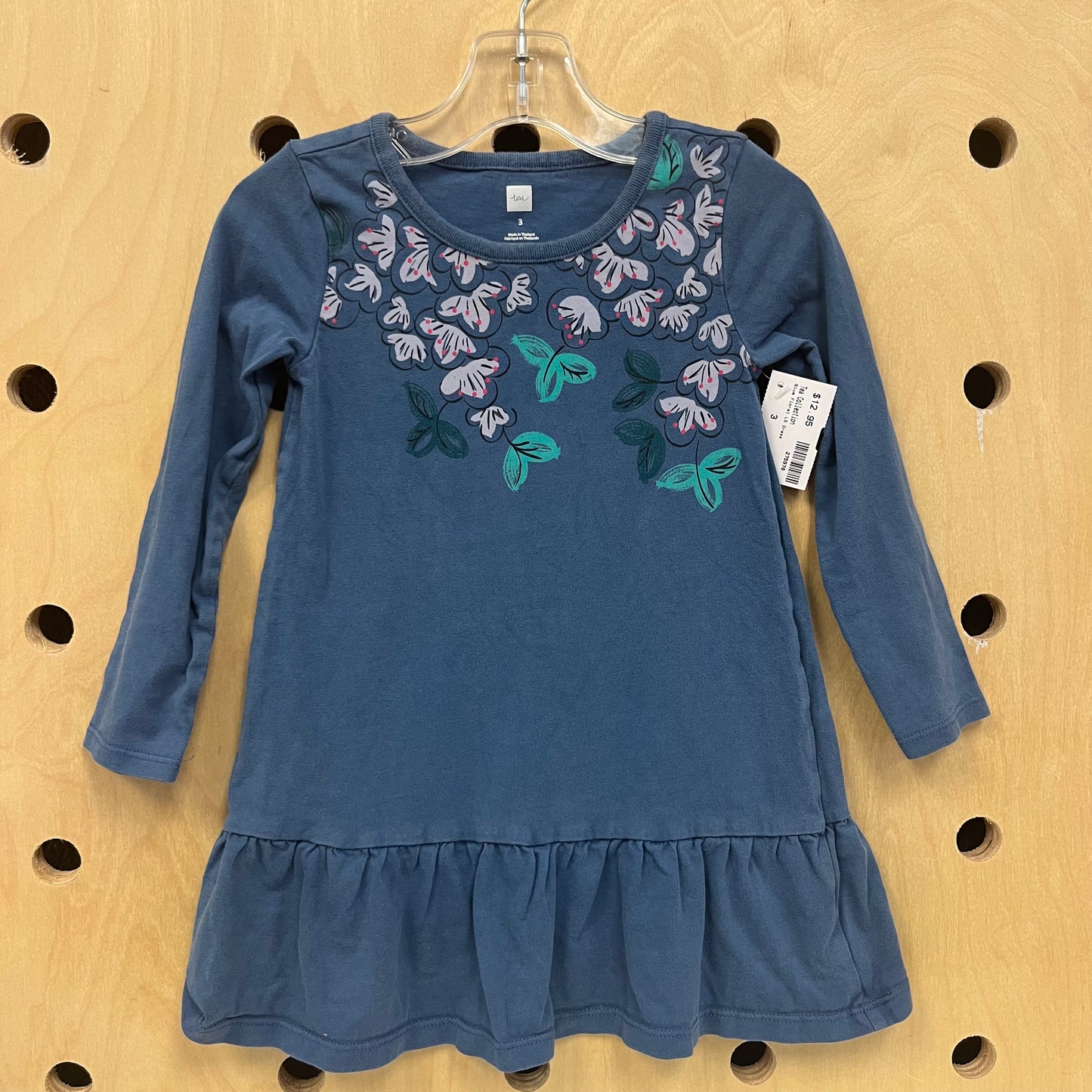 Blue Floral LS Dress