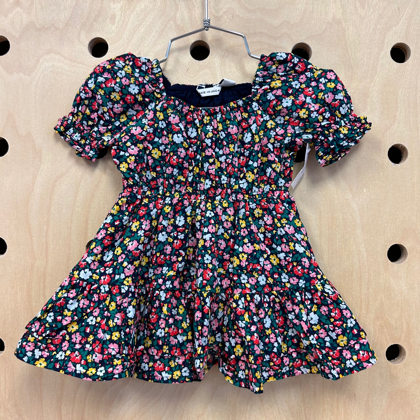 Multi-Color Floral Puff Sleeve Dress
