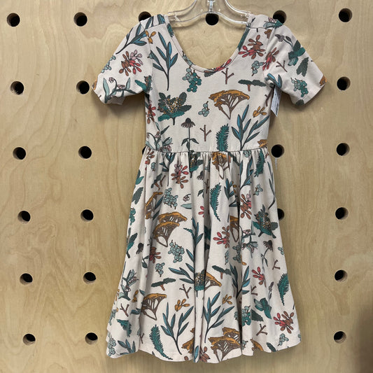Beige Floral & Berries Dress