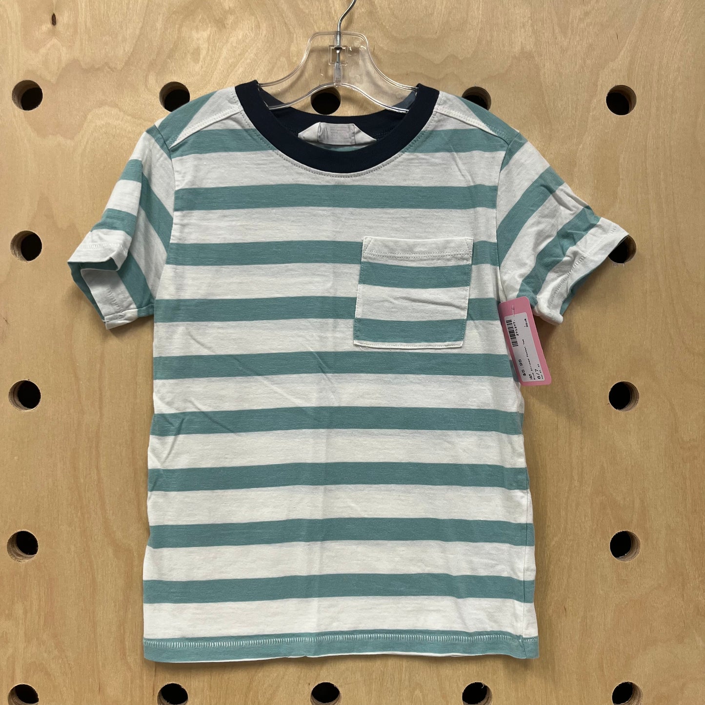 Blue Striped Pocket Tee