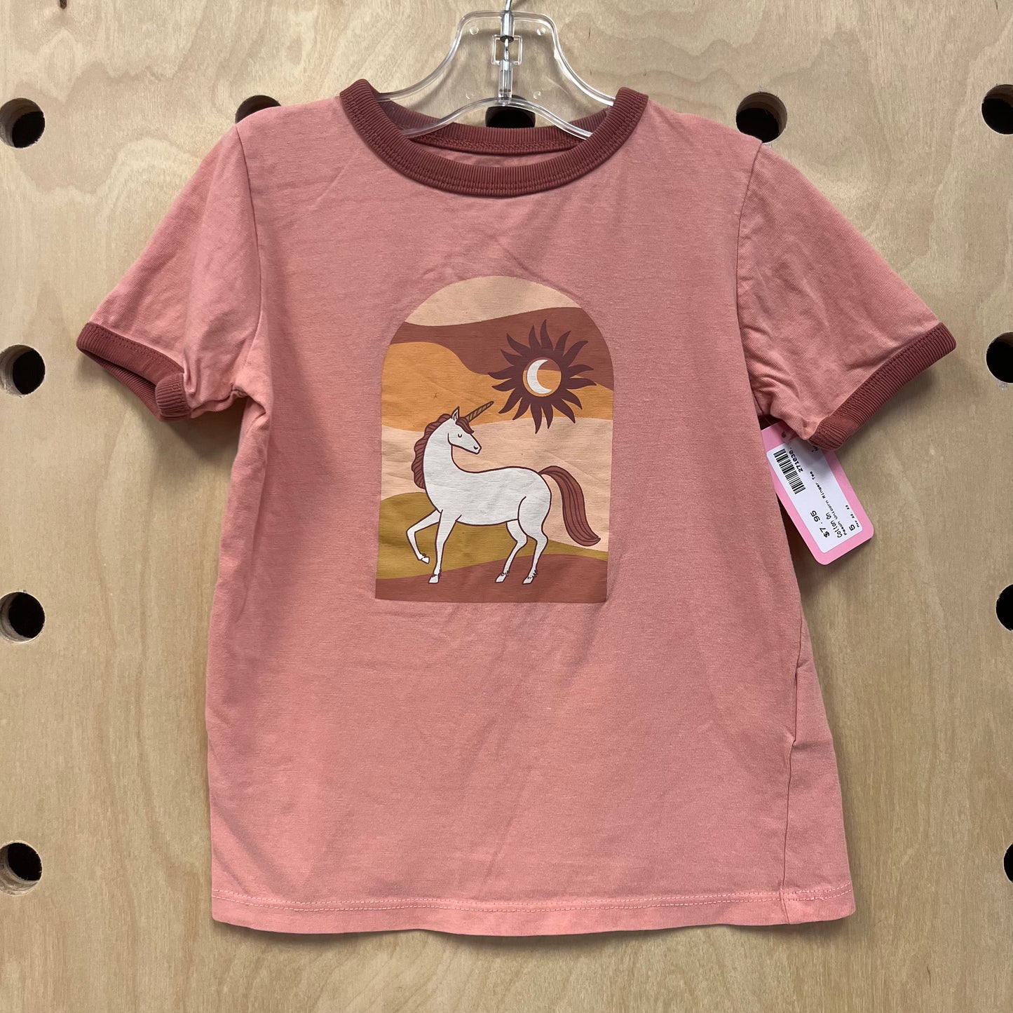 Peach Unicorn Ringer Tee