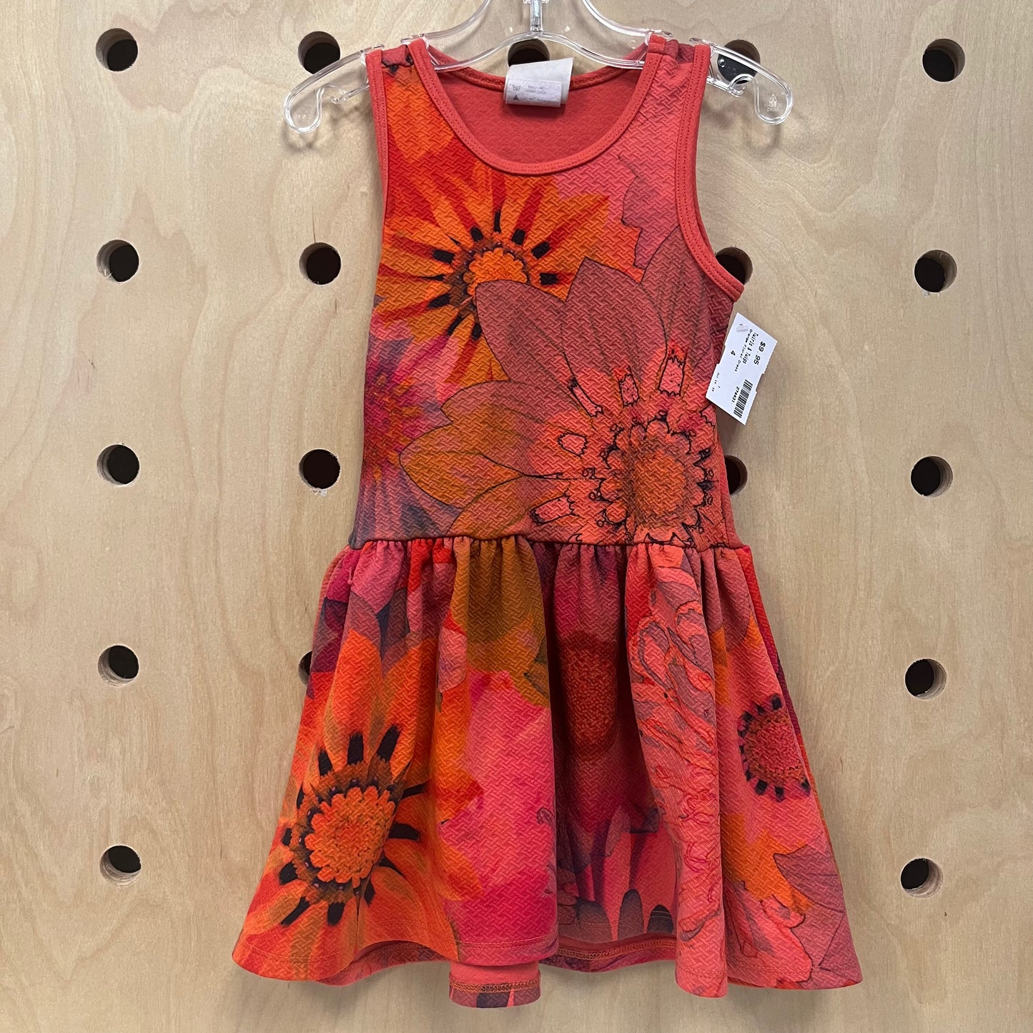Orange Floral Dress