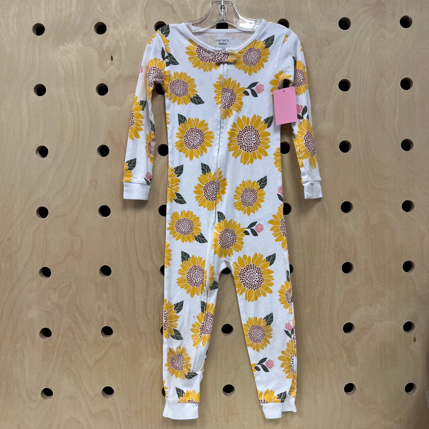White Sunflower Zippered Pajamas