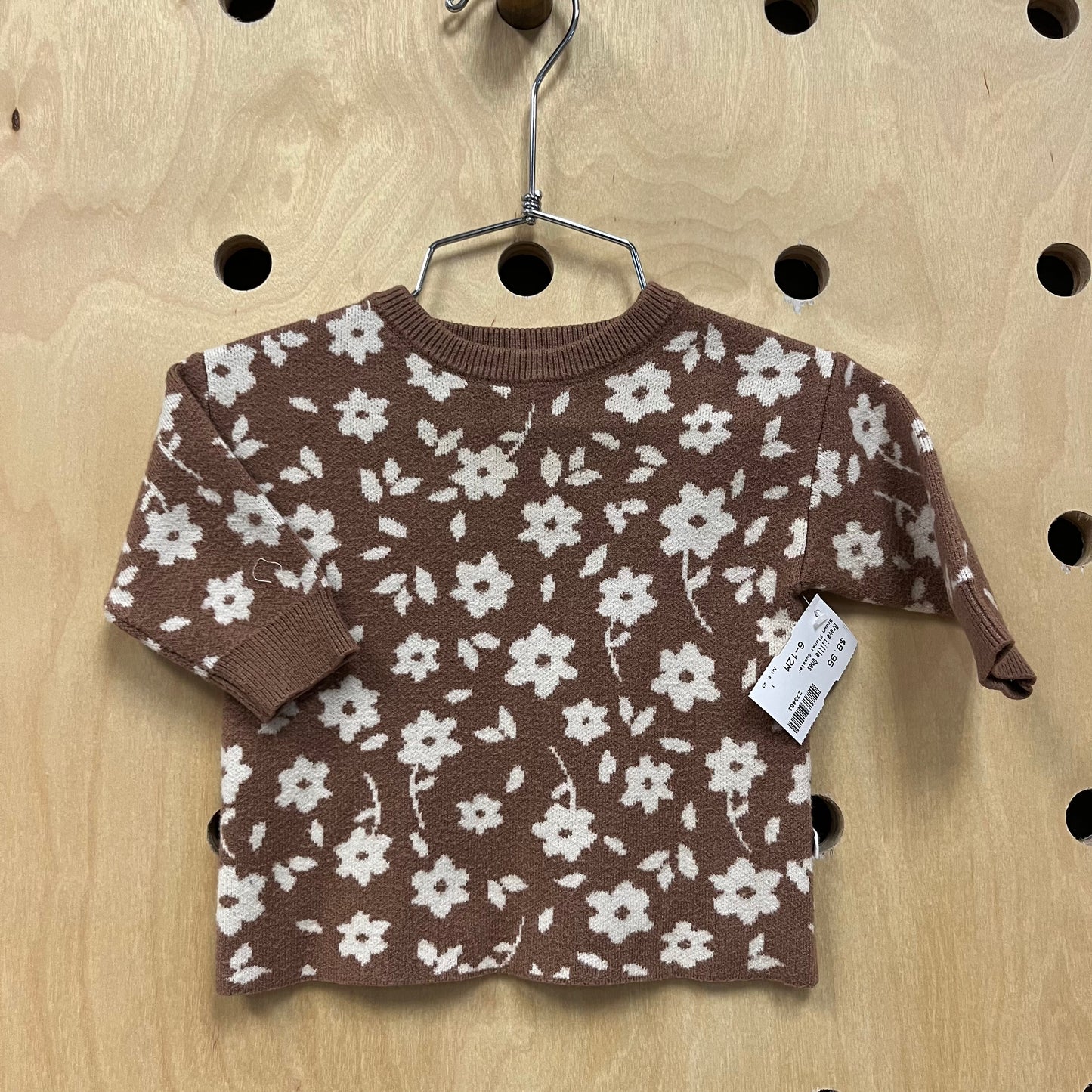 Brown Floral Sweater